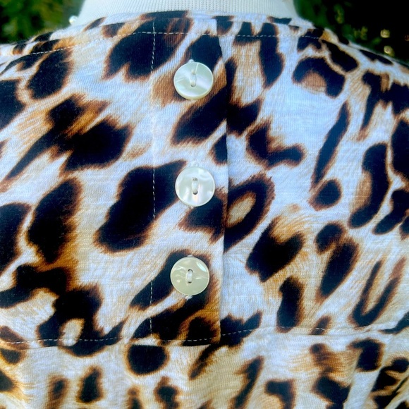 Chico's Animal Print Short Sleeve Top - Brown and Black - Picture 4 of 6